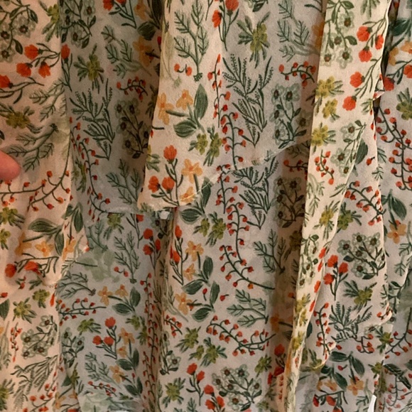 Romantic green floral multi print dress sx M US8/10 - Picture 6 of 7